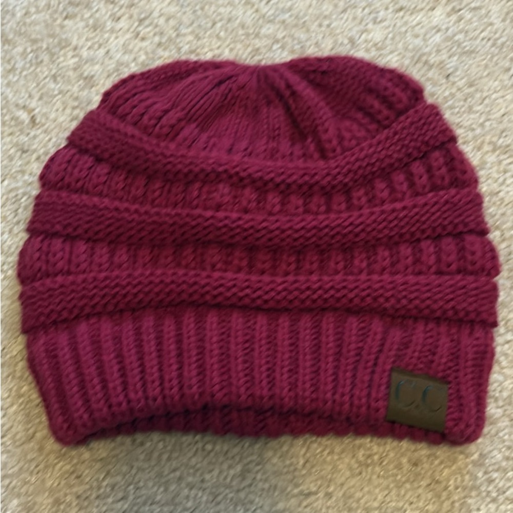 CC Boutique Burgundy Knit Hat